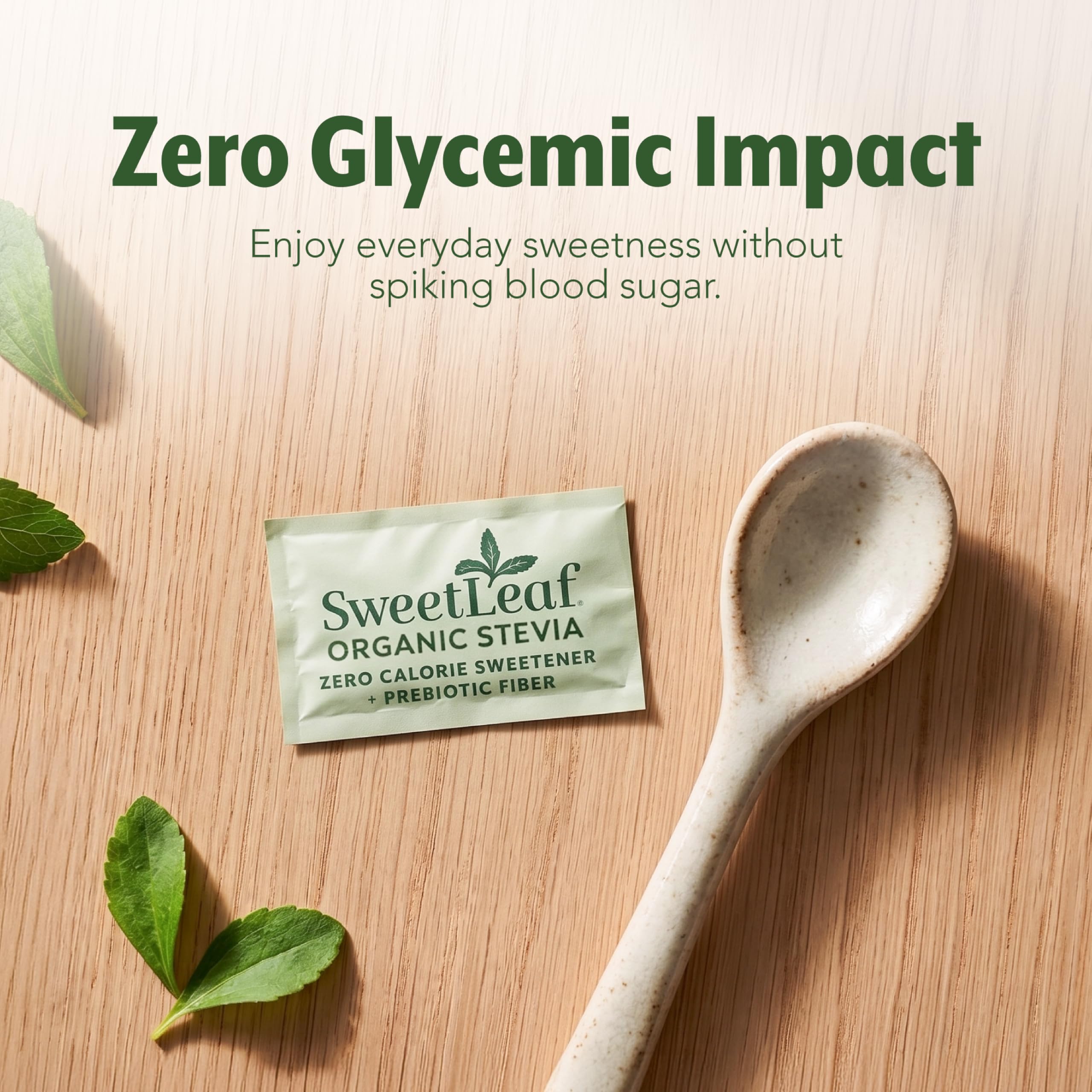 Hand holding a SweetLeaf packet to show compact size and travel-friendly benefit