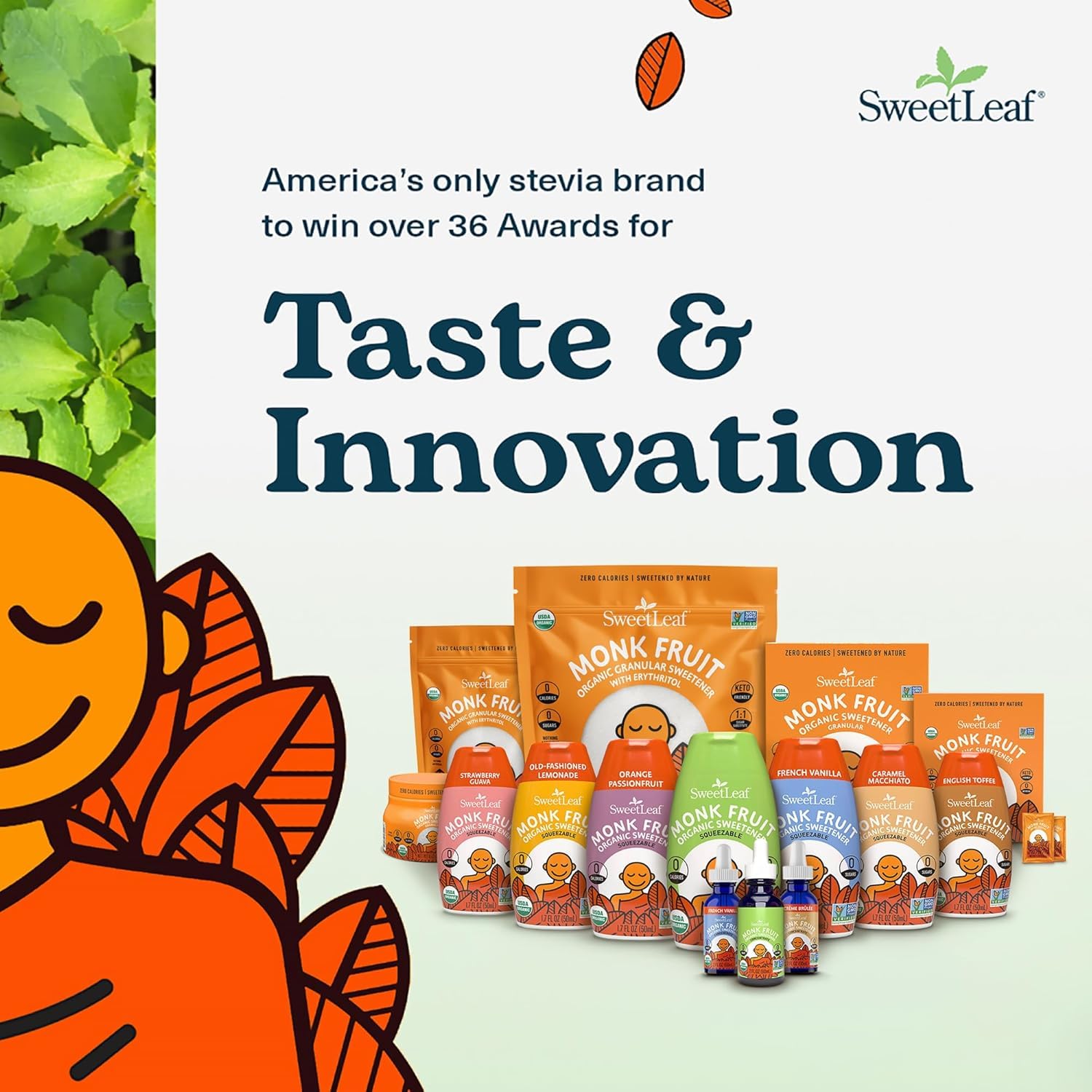 SweetLeaf bag next to measuring cup showing large 28.2 oz value