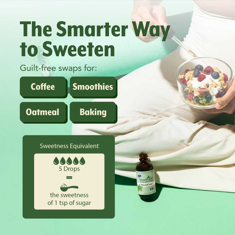 SweetLeaf SteviaClear mixed into coffee showing clear sweetness without changing color