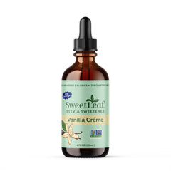 SweetLeaf front packaging showing bottle and brand benefits for sugar-free flavor