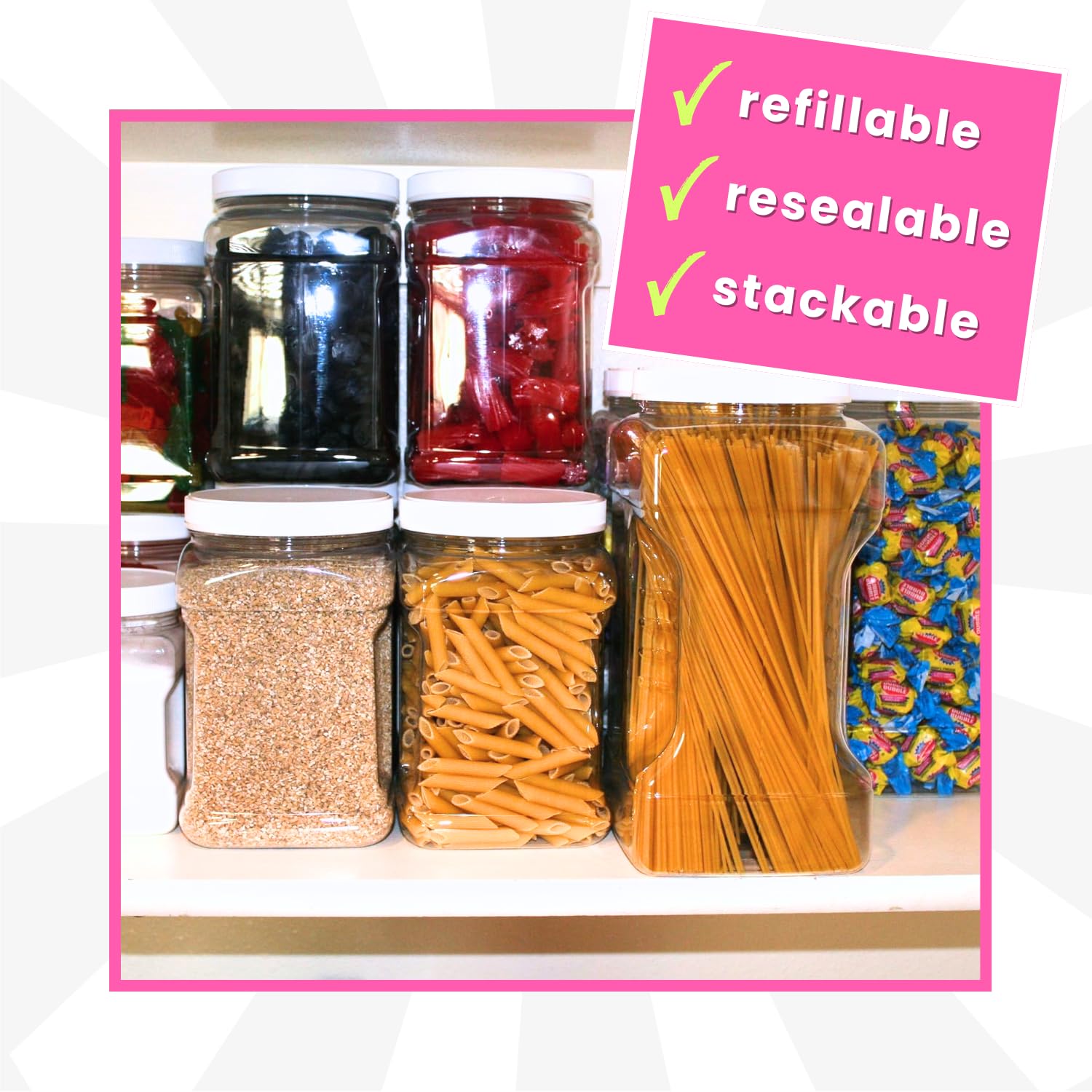 Sweetly You jar held in hand showing scale and easy-grip design for convenient storage