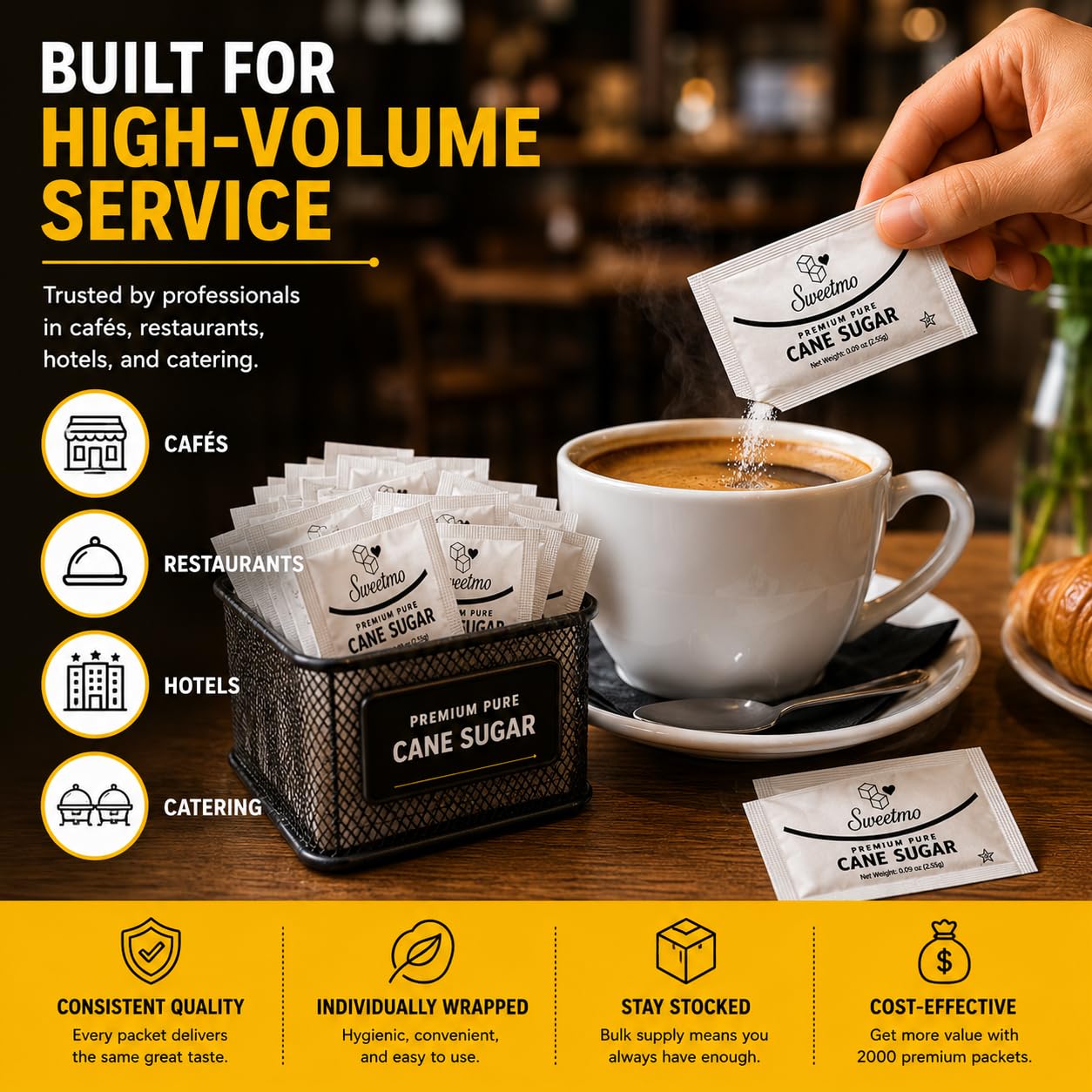 sweetmo box storage in cafe demonstrating organized commercial use
