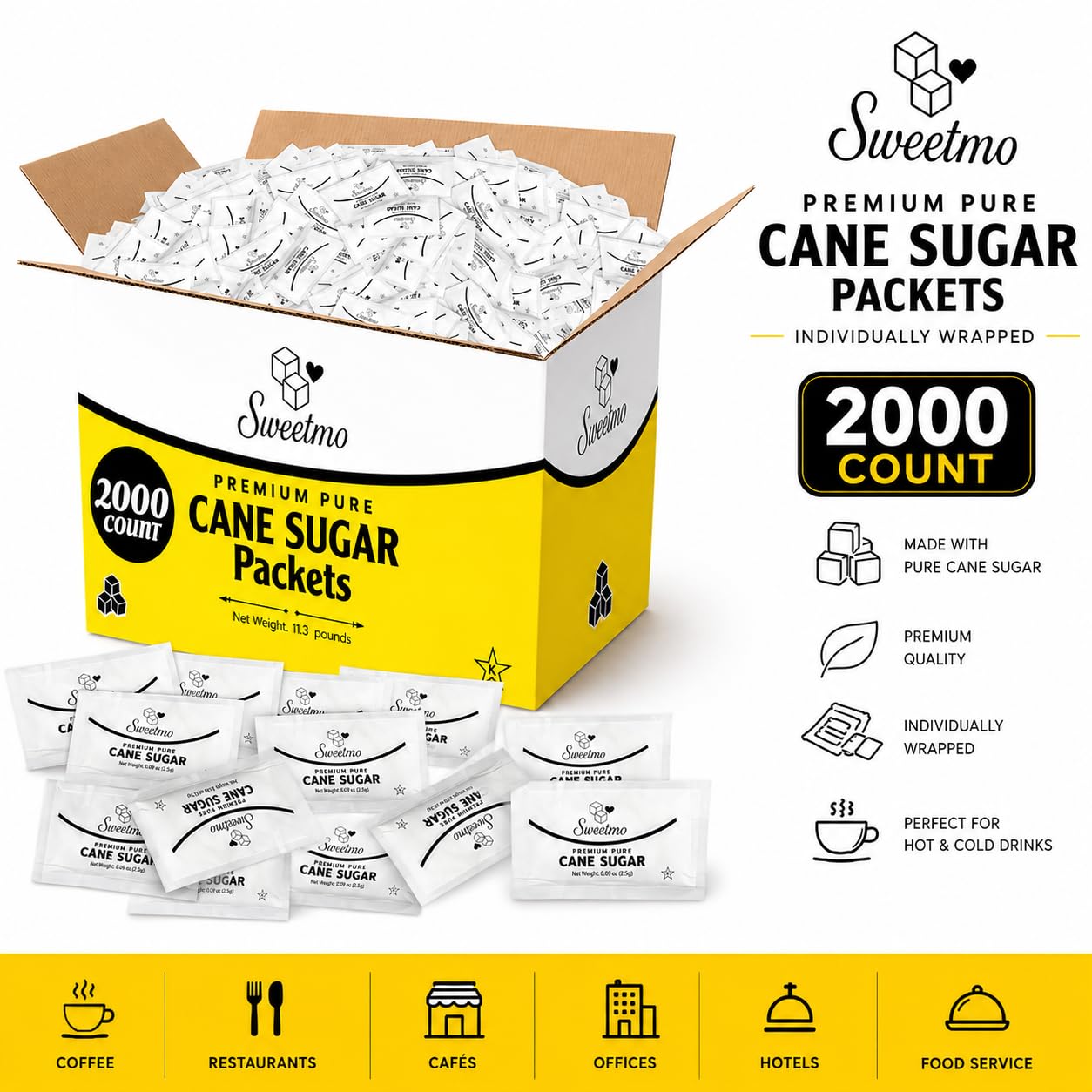 sweetmo open packets spilled from box illustrating quick access convenience