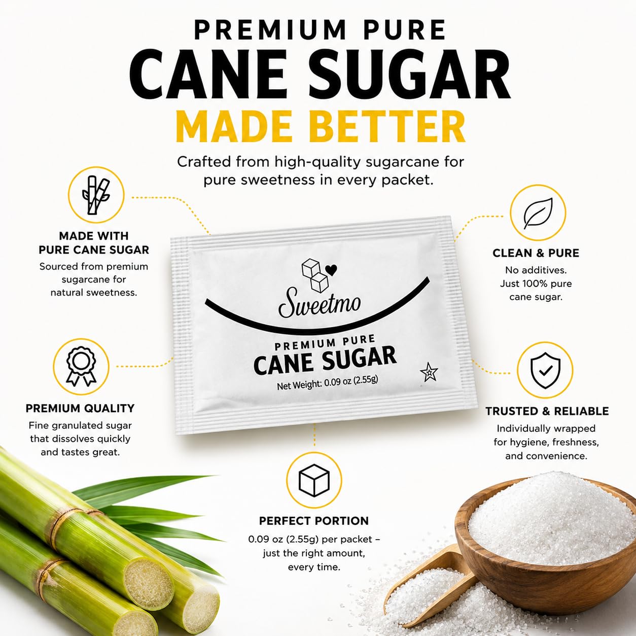 sweetmo single packet close-up highlighting sealed portion control benefit