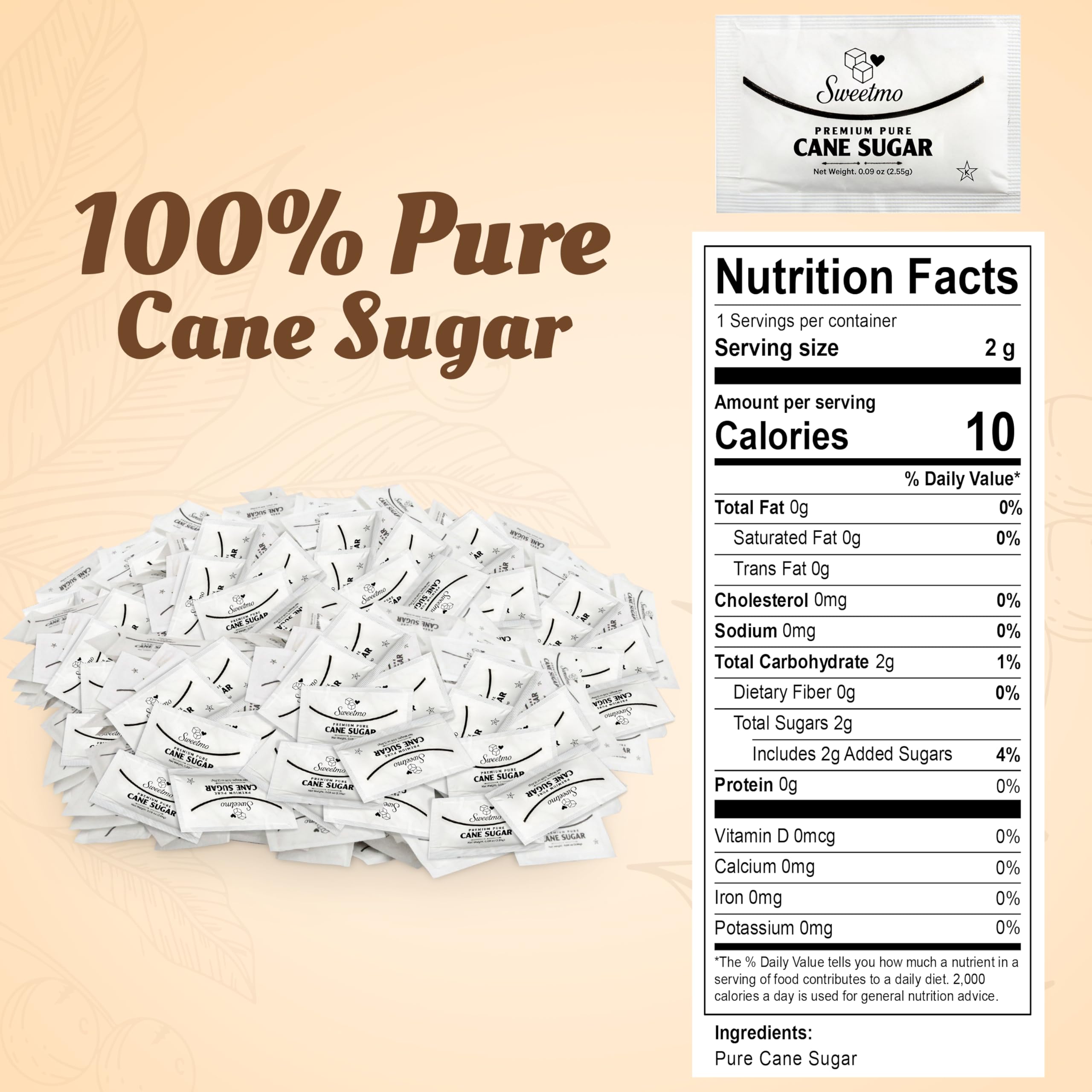 Sweetmo single packet close-up highlighting individual wrap for hygienic serving