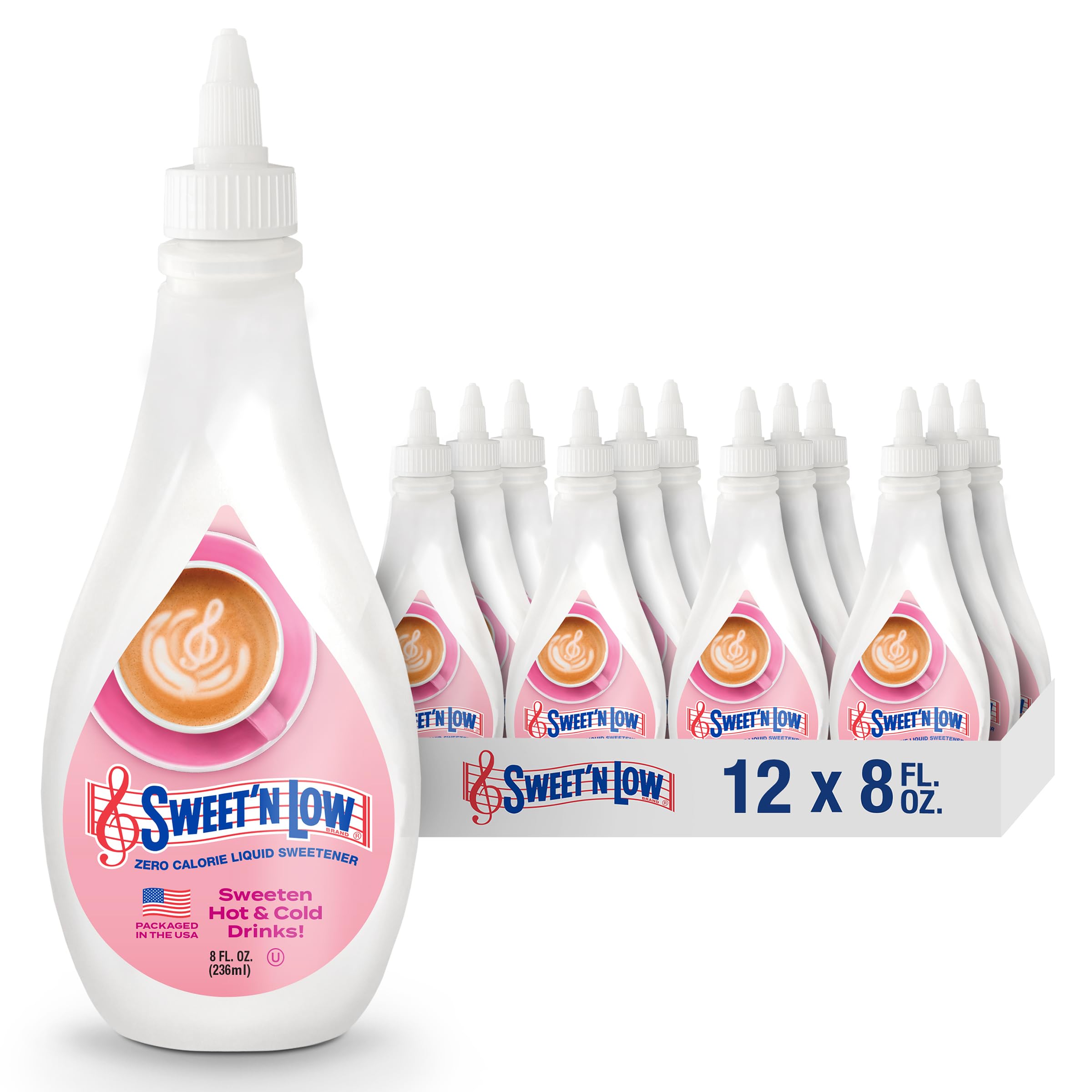 Sweet'N Low front packaging showing 8-ounce bottle and branding for easy recognition