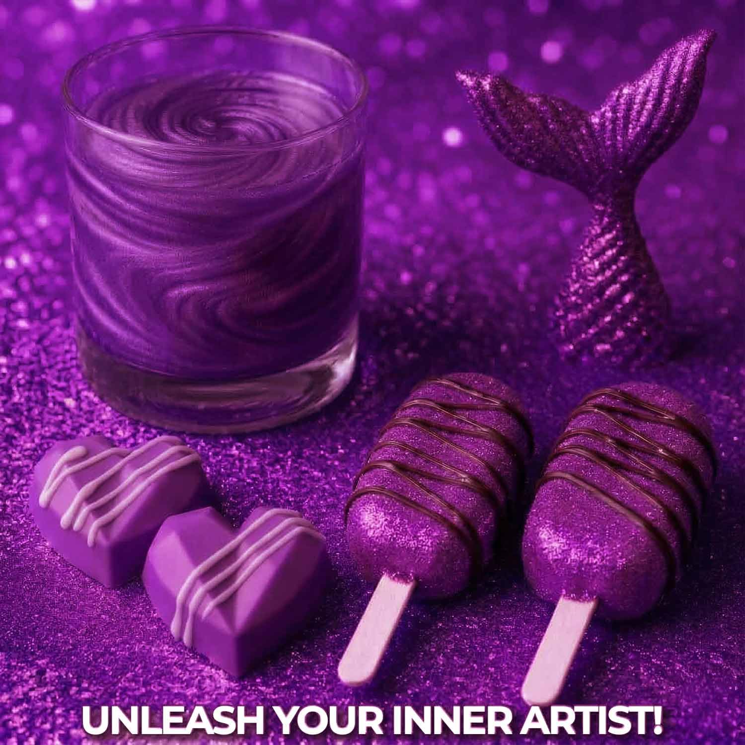 Sweets & Treats Boutique glitter sparkling on cocktail foam for visual impact