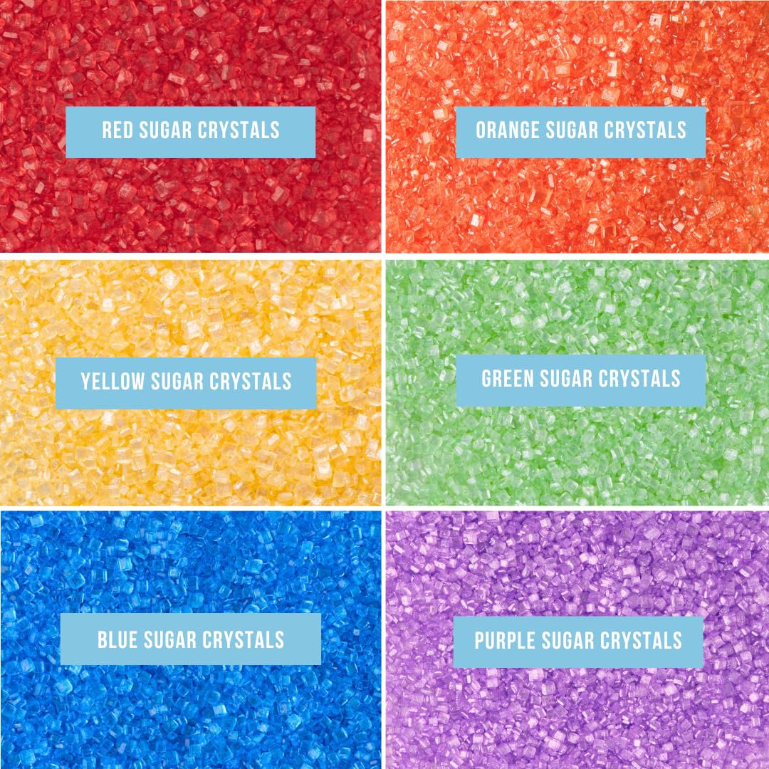 Sweets Indeed blue sanding sugar crystals macro view showing reflective color pop