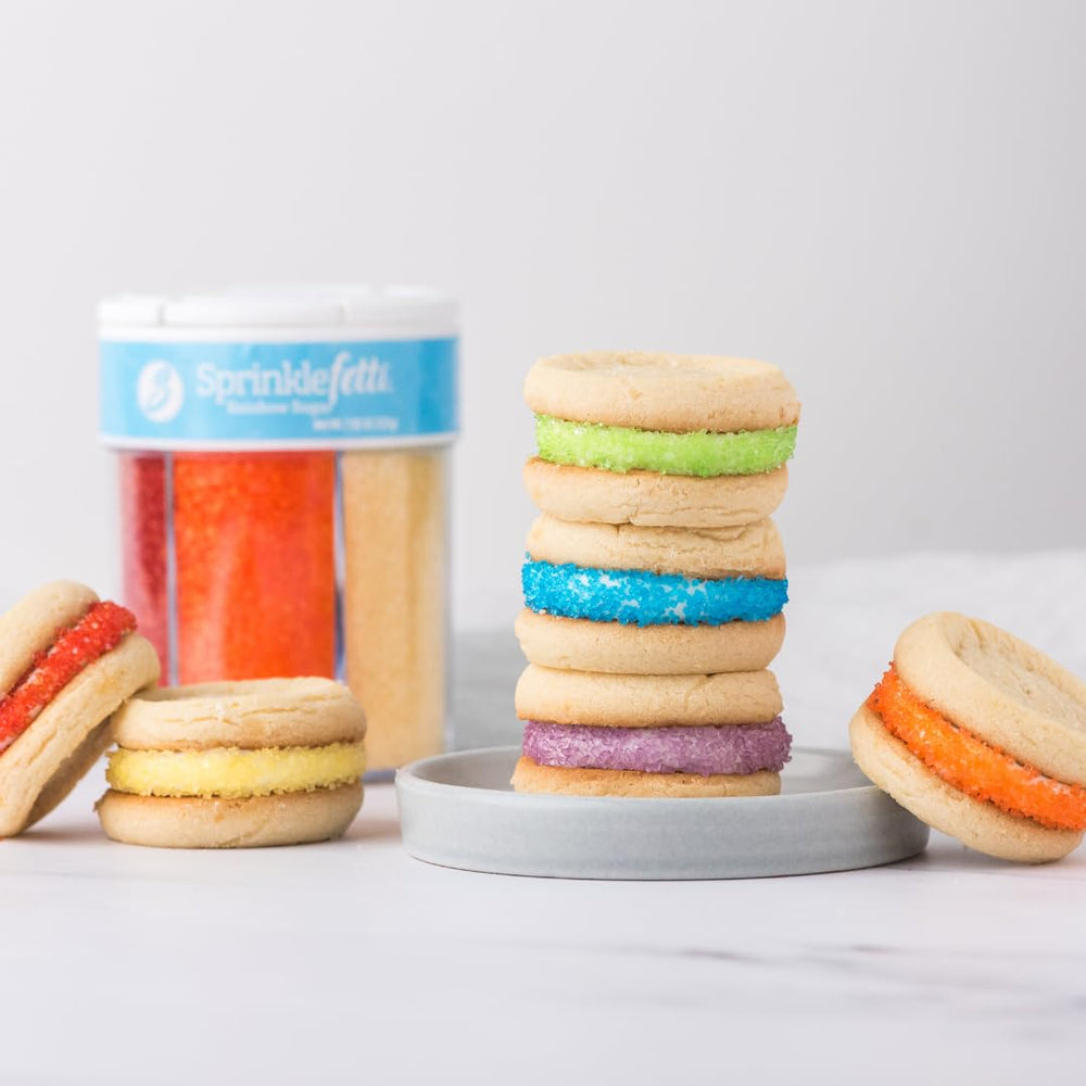 Sweets Indeed jar in hand for scale showing compact, easy-to-store multi-color set