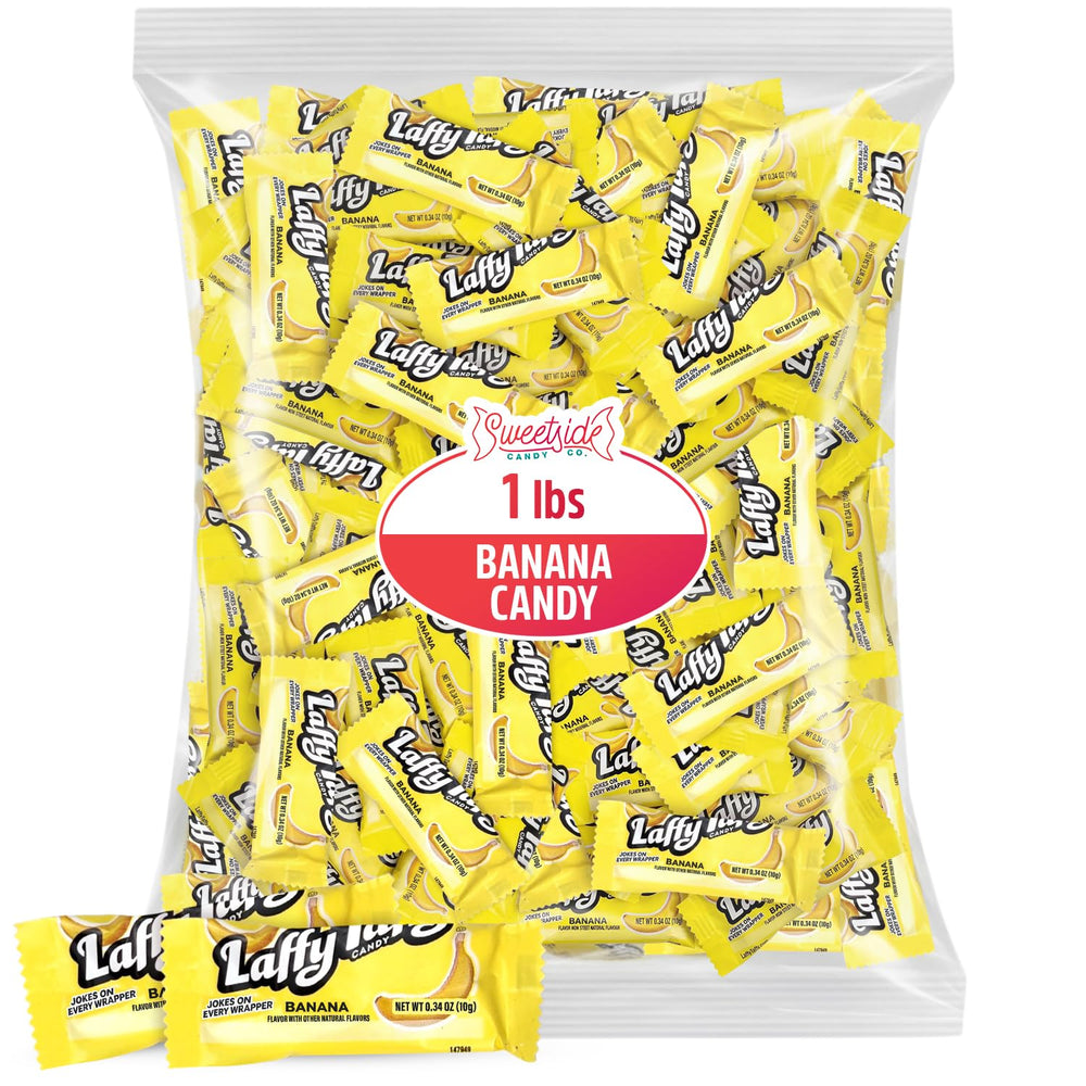 SWEETSIDE CANDY CO. front view of 1 pound resealable bag showing bright yellow packaging and quantity benefit