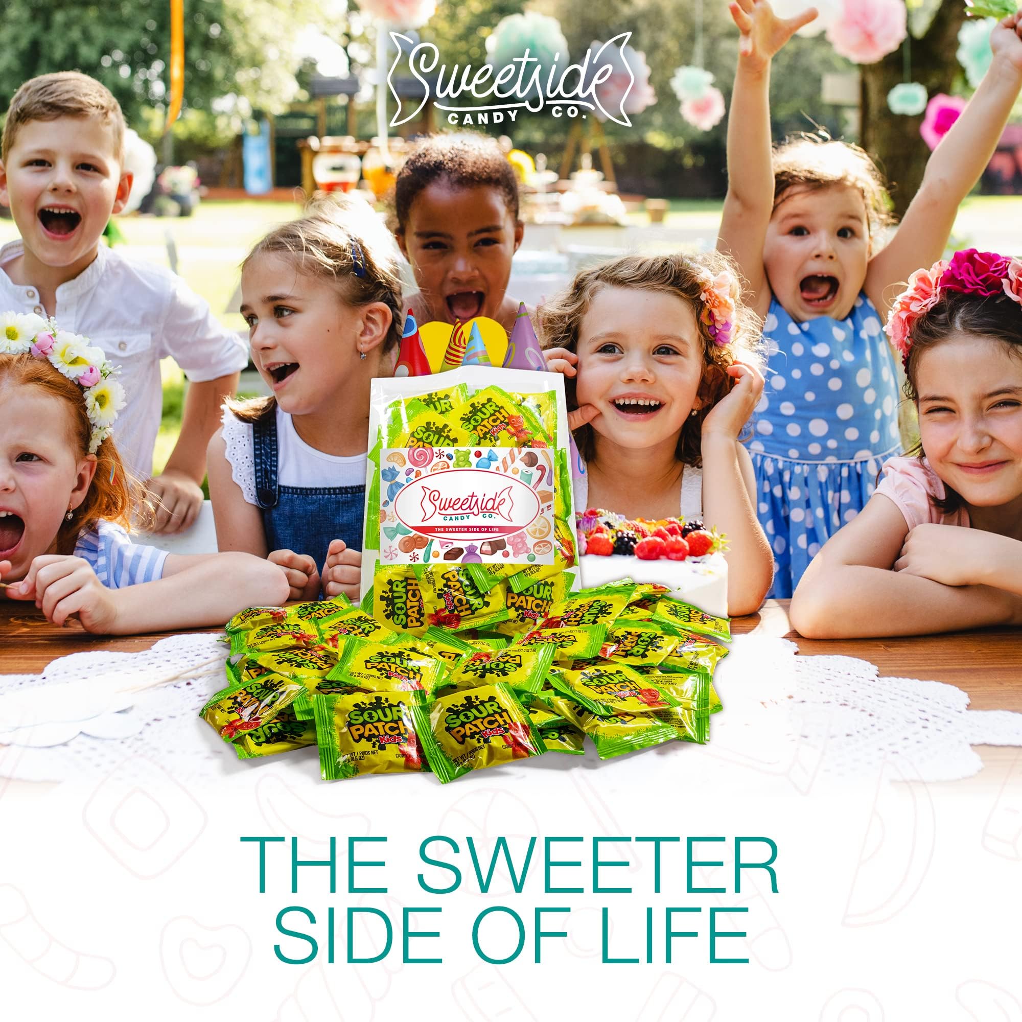 SWEETSIDE CANDY CO. nutrition label and individual wrappers emphasizing freshness