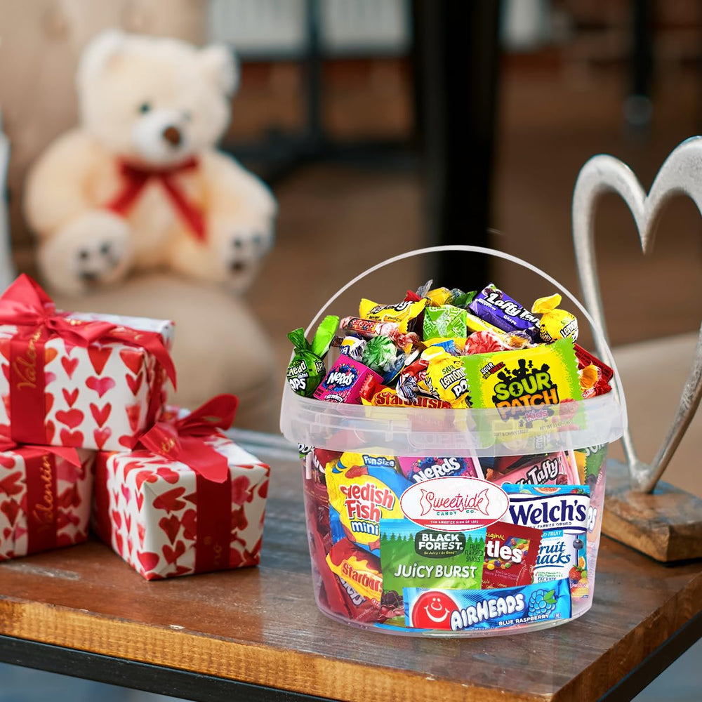 SWEETSIDE CANDY CO. candies inside a care package showing gifting readiness and delight