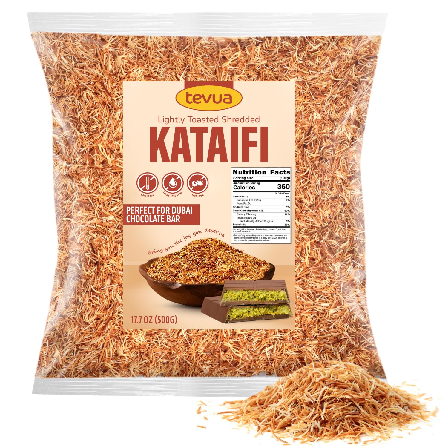 SWEETSIDE CANDY CO. front packaging showing 17.7oz kataifi pastry for authentic desserts