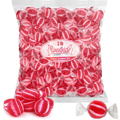 SWEETSIDE front packaging showing 2 lb bag and striped candy benefits