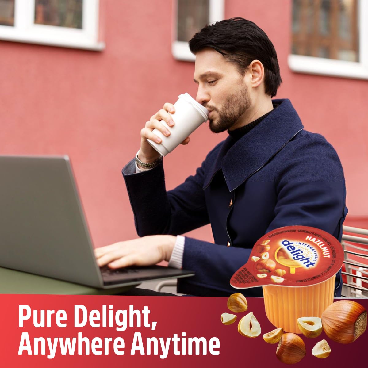 SWEETSIDE creamer cup in hand showing size and portion control advantage