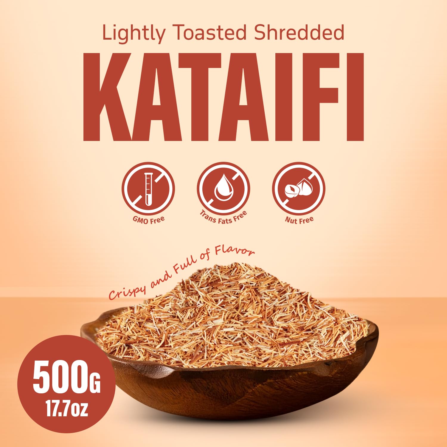 SWEETSIDE CANDY CO. close-up of finely shredded kataifi strands highlighting crisp texture