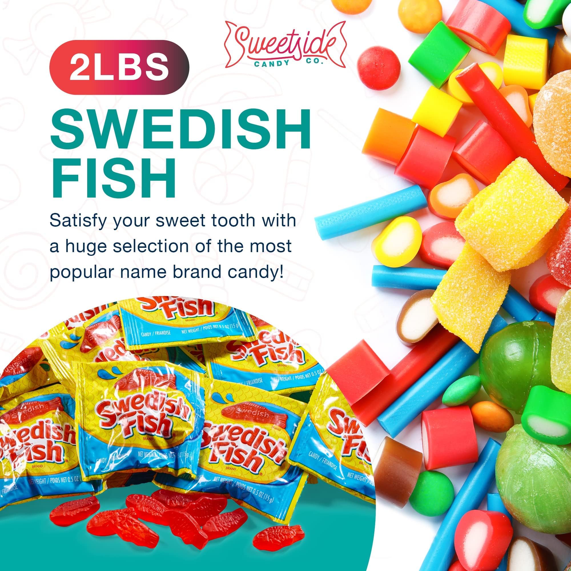 SWEETSIDE CANDY CO. bowl of red fish candies at a party showcasing sharing-friendly presentation benefit