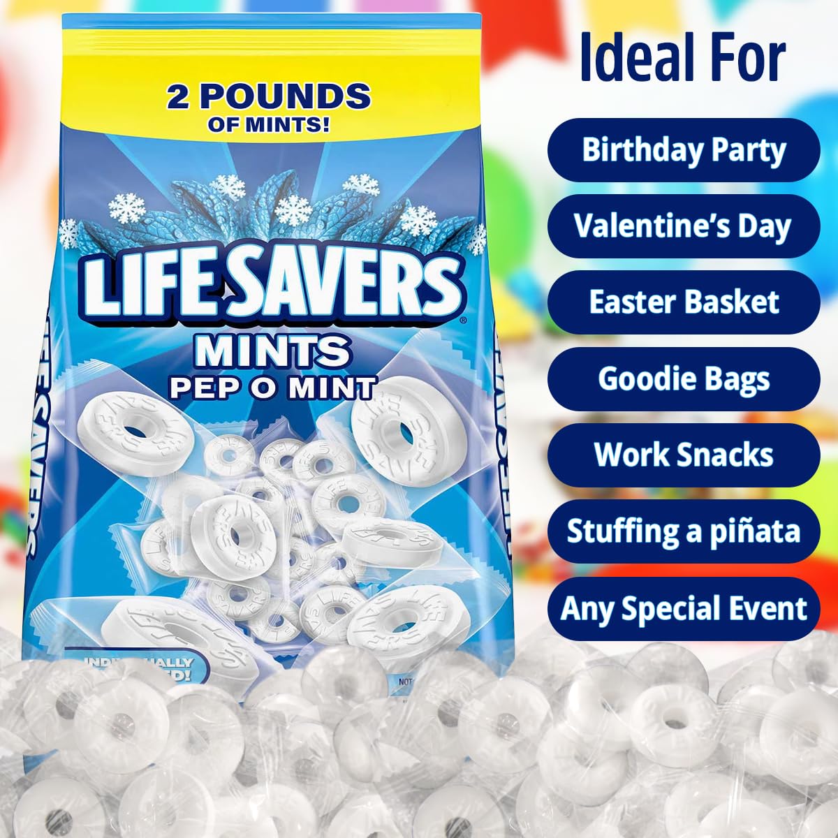 SWEETSIDE CANDY CO. hand holding mints for quick breath-freshening use