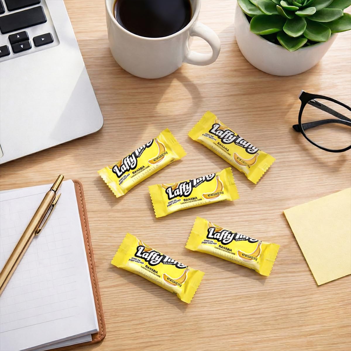 SWEETSIDE CANDY CO. bowl of banana taffies staged for serving, highlighting vibrant color and display-ready appeal