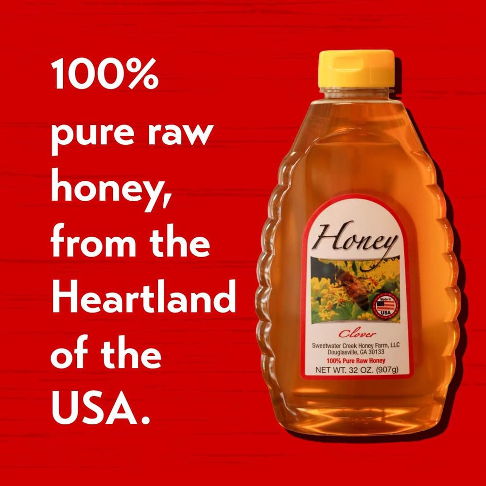 Sweetwater Creek Honey Farm angled jar highlighting label details and farm origin