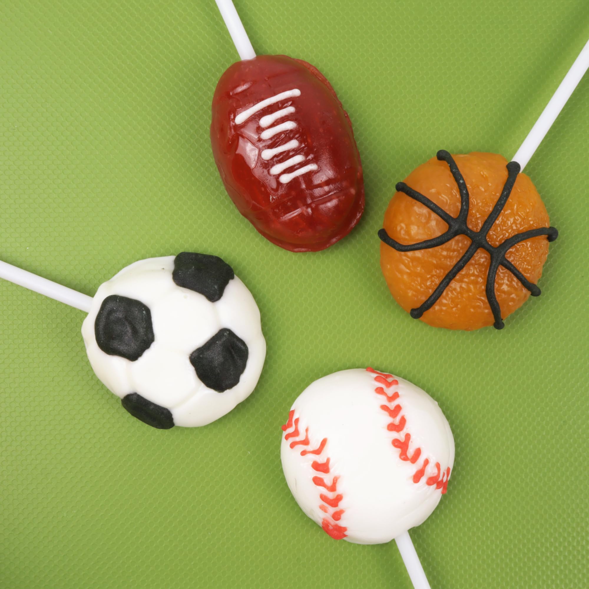 Sweetzo basketball lollipop close-up showing textured detail and vibrant color