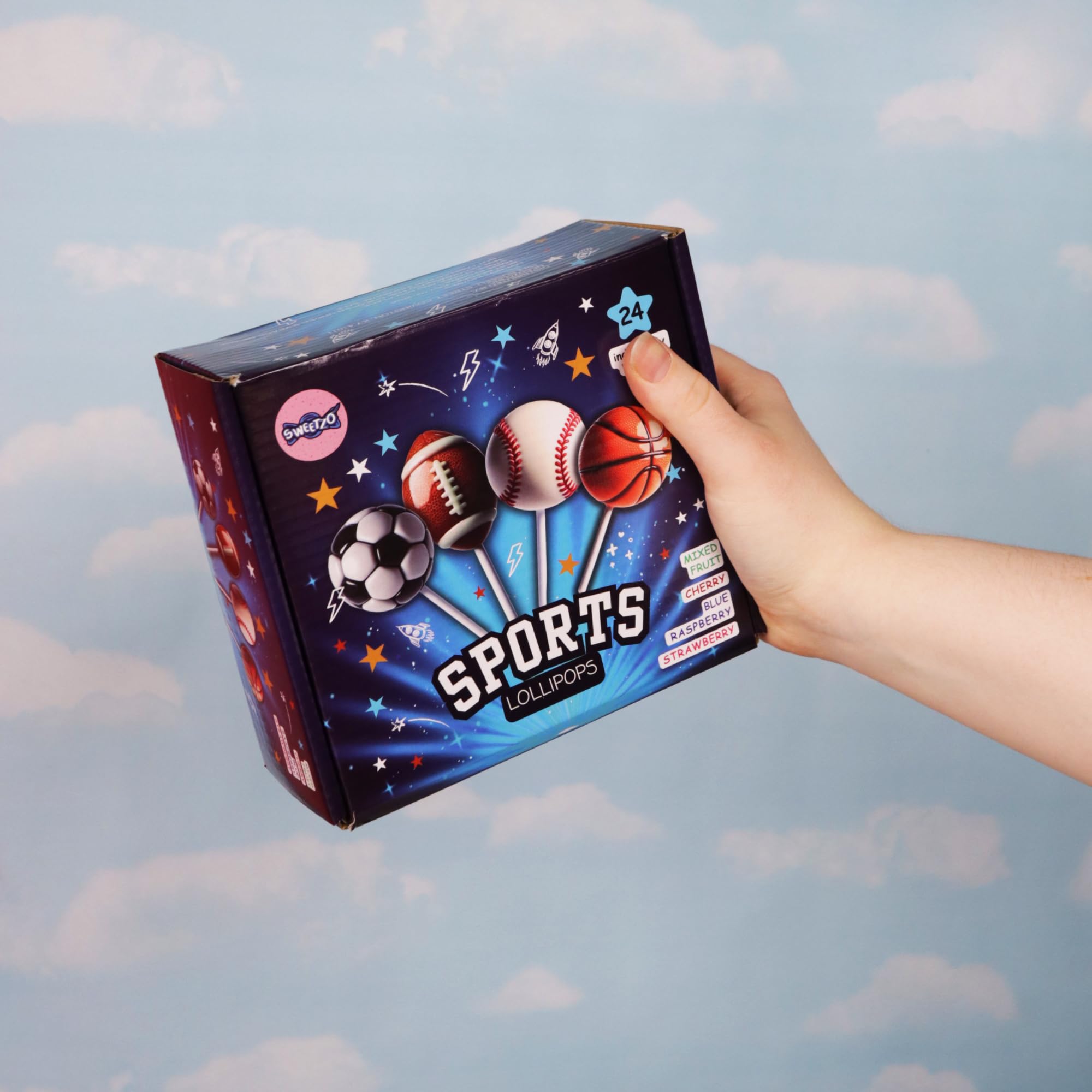 Sweetzo football lollipop close-up highlighting molded seams for realistic look