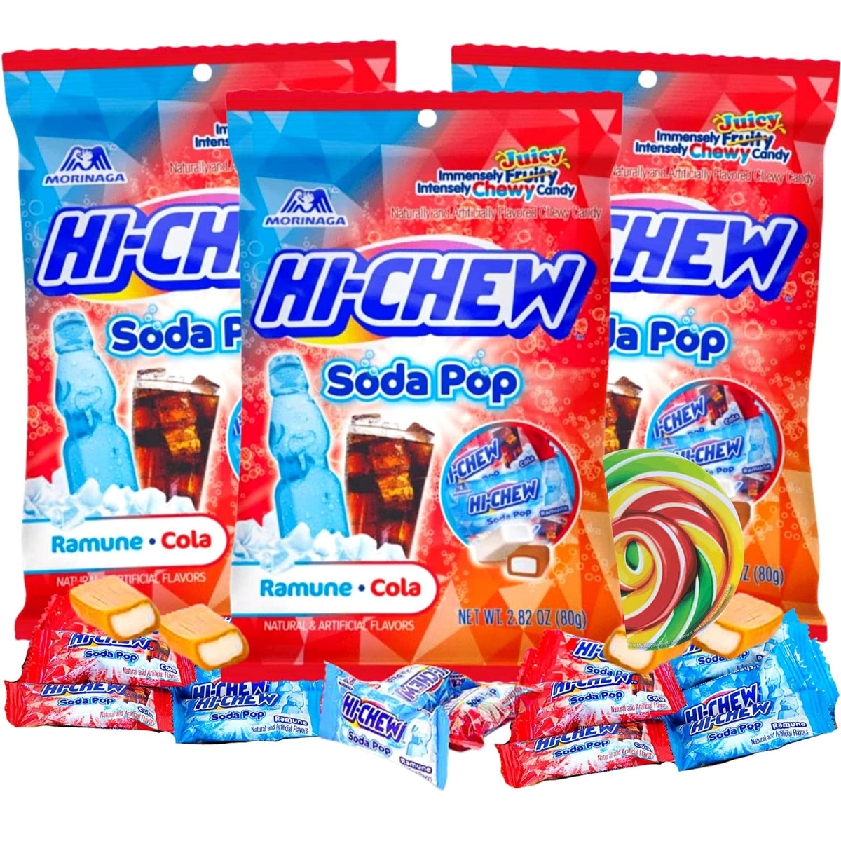 Sweetzo front package showing HI-CHEW Ramune bags and magnet, gift-ready presentation