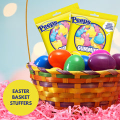 Sweetzo gummies arranged in an Easter basket adding bright decorations for celebrations