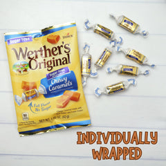Sweetzo Werther's close-up of caramel texture highlighting soft chew and buttery appearance
