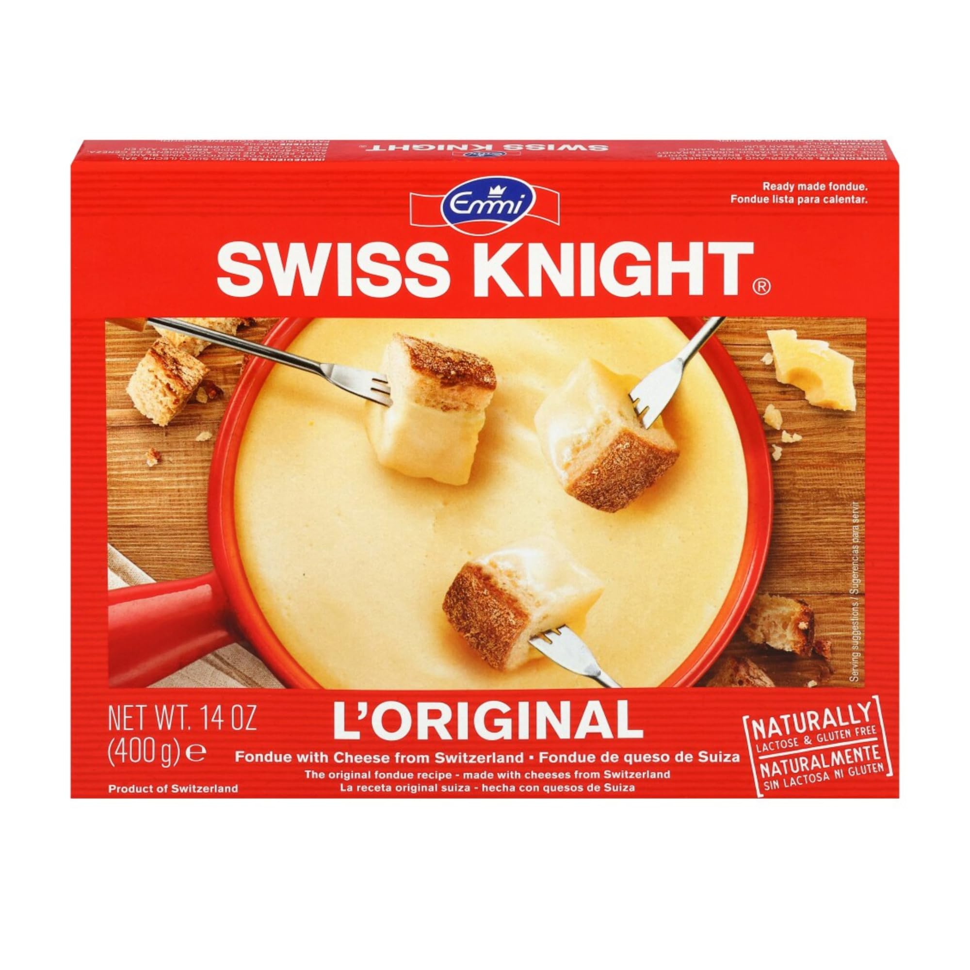 Swiss Knight front packaging showing brand and serving suggestion benefit