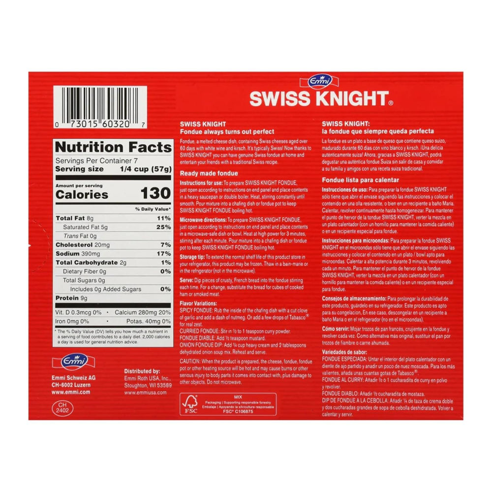 Swiss Knight melted fondue in open container for easy heating benefit