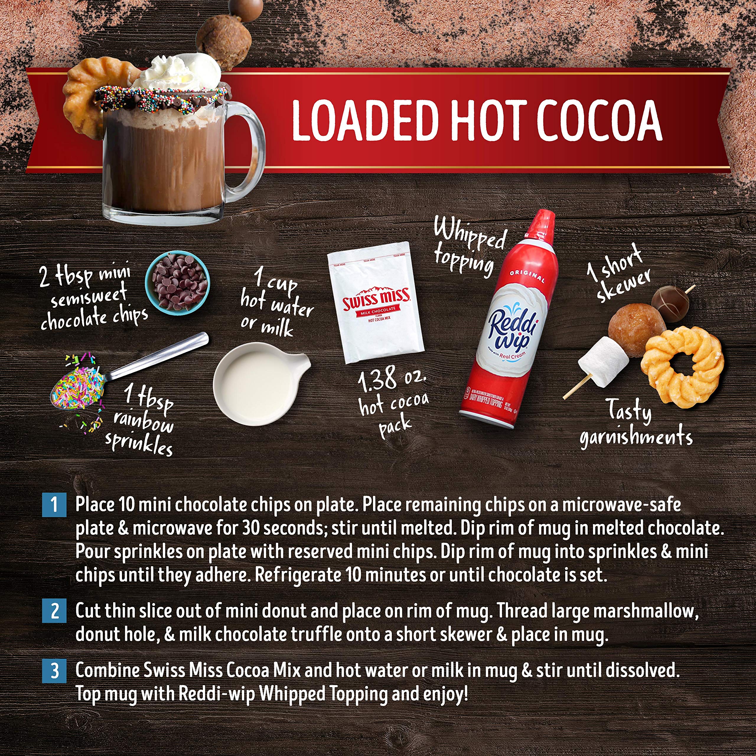 open Swiss Miss canister with scoop demonstrating easy portioning and storage