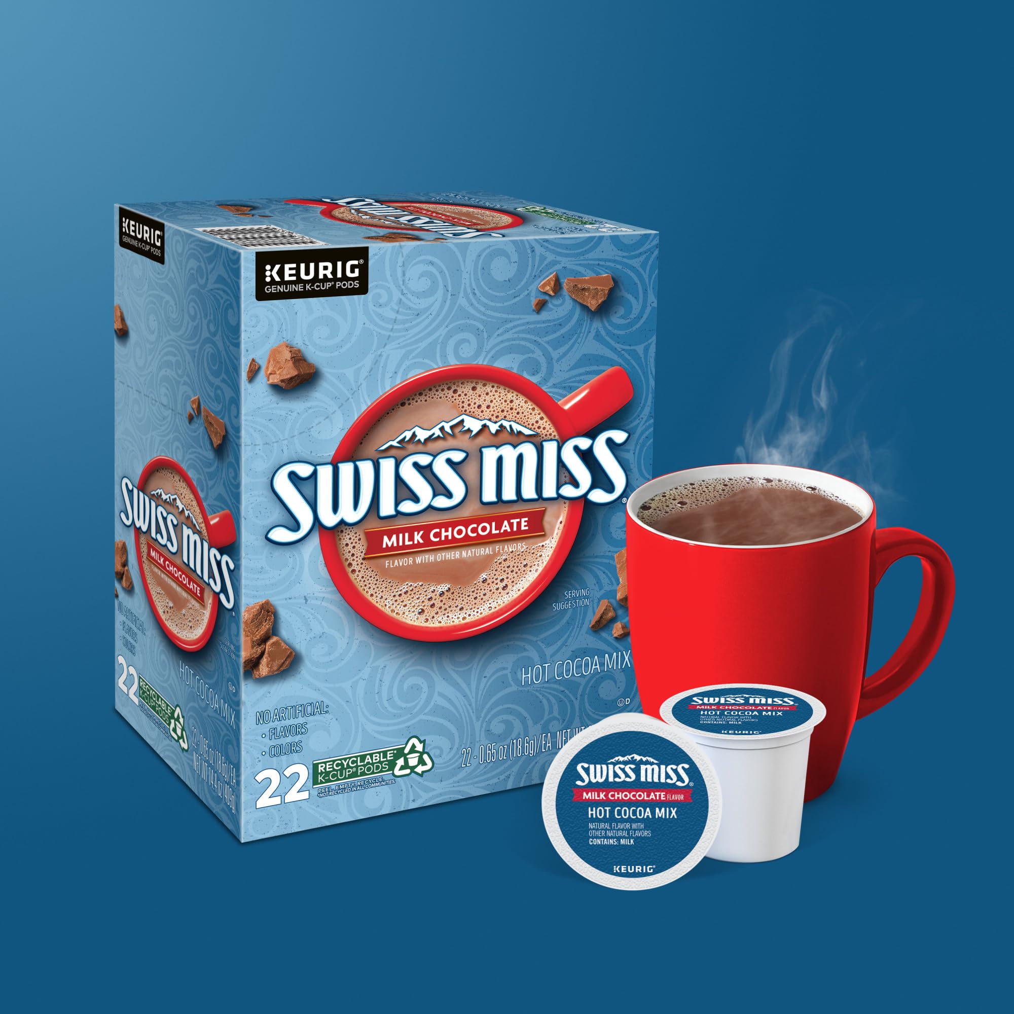 Swiss Miss family in kitchen enjoying hot cocoa creating warm moments