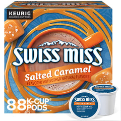 Swiss Miss front packaging showing salted caramel flavor and benefits