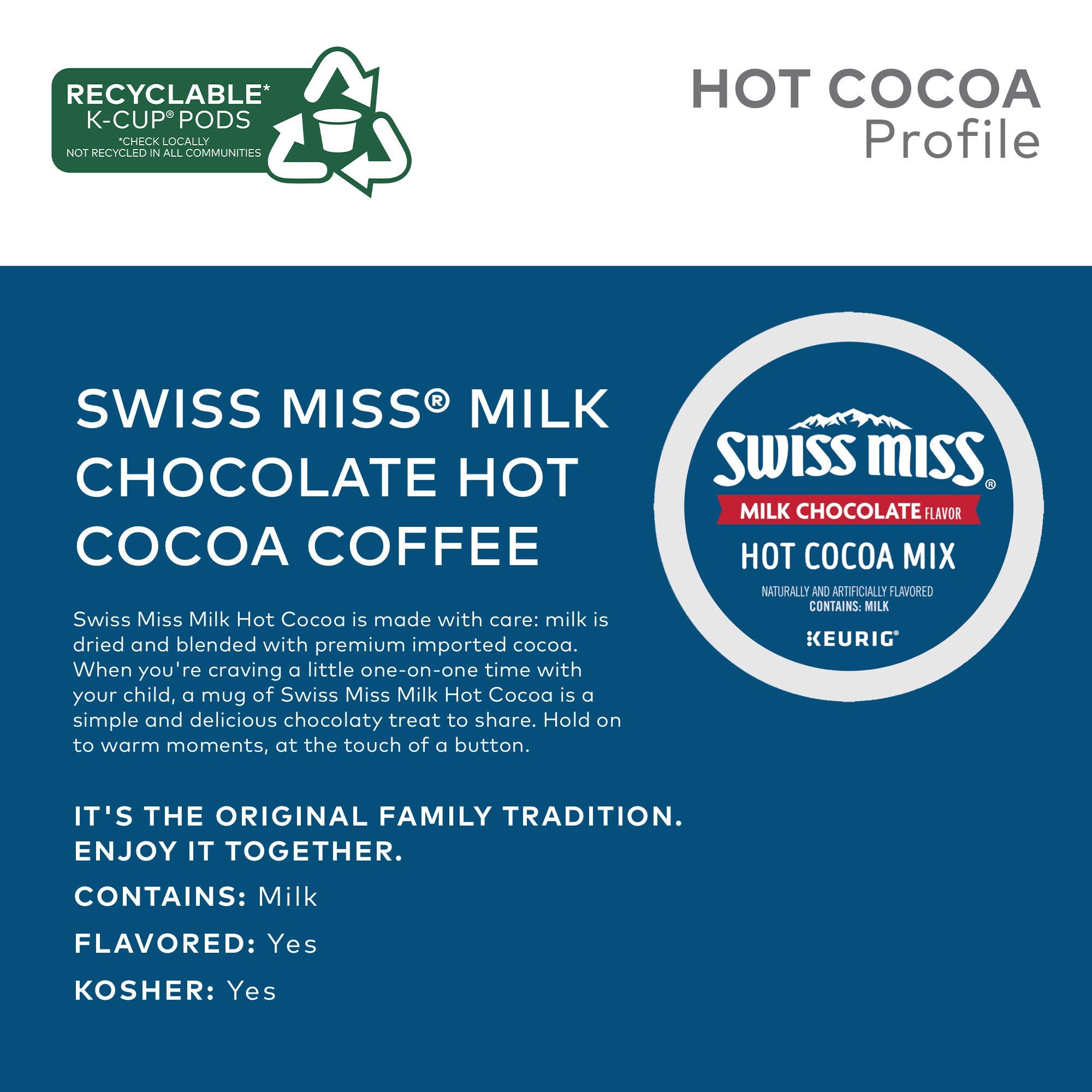 Swiss Miss hot cocoa poured in mug showing creamy texture and comfort