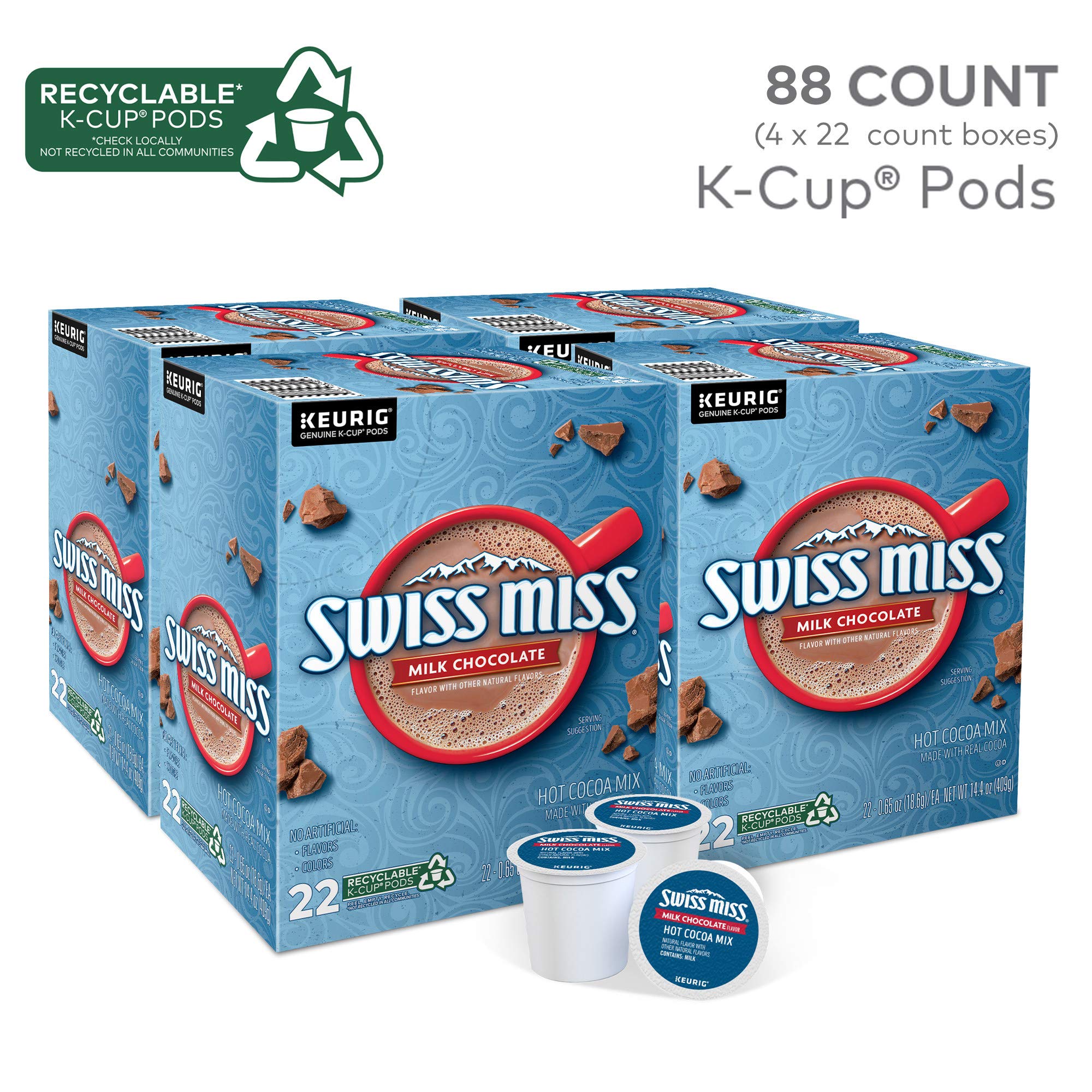 Swiss Miss close-up of a single K-Cup pod illustrating easy use