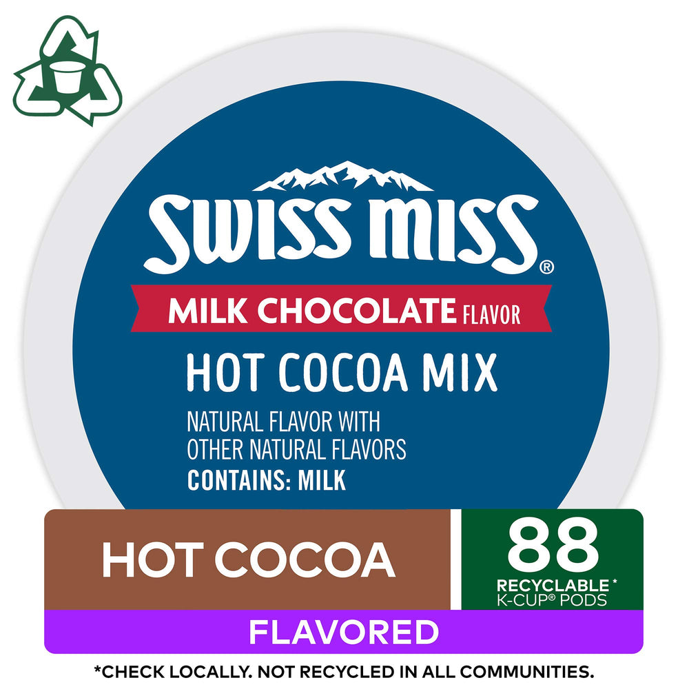 Swiss Miss open box with K-Cup pods organized for quick access