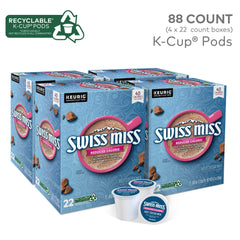 Swiss Miss single K-Cup pod close-up highlighting convenient single-serve portioning