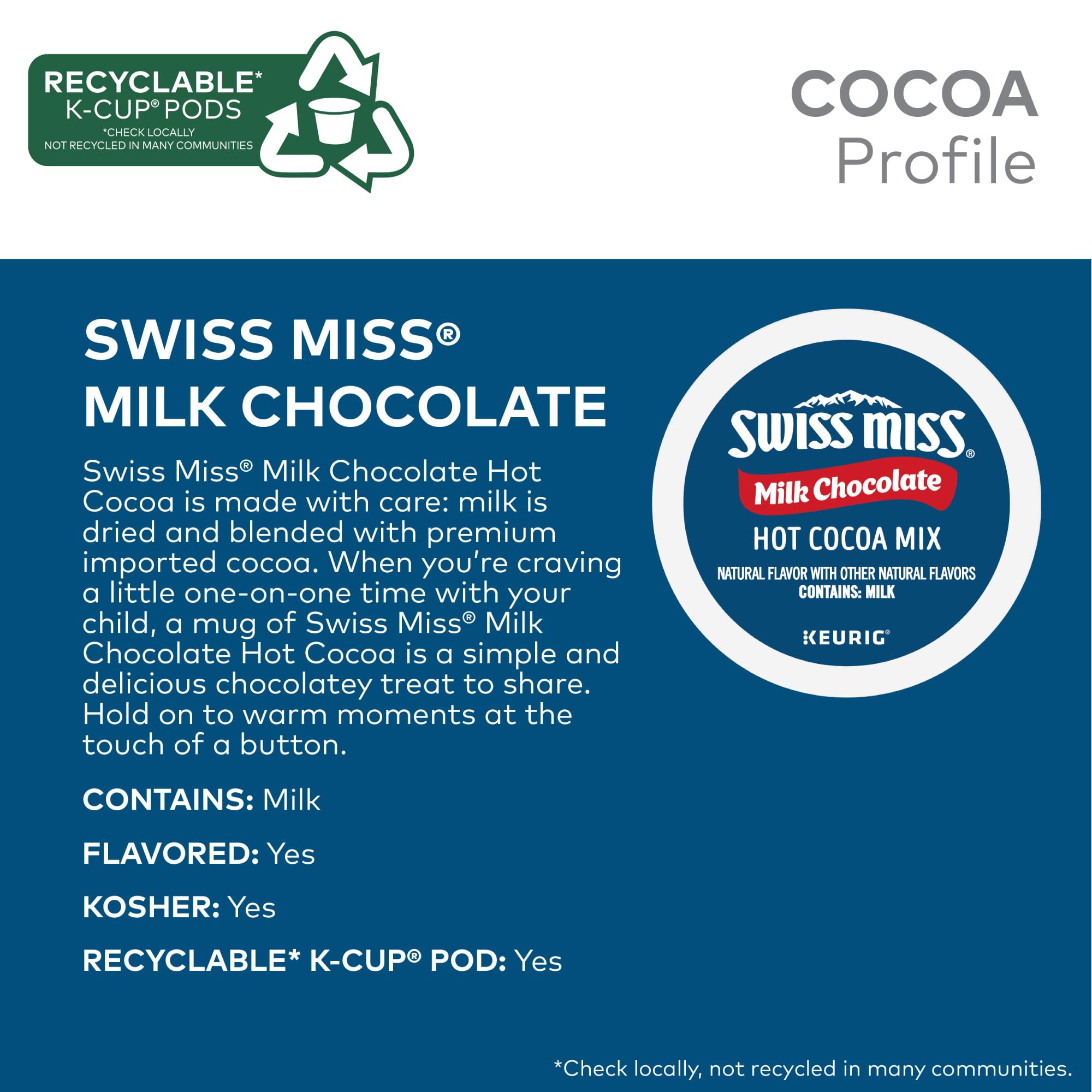 Swiss Miss pod side label detail showing compatibility and clear info