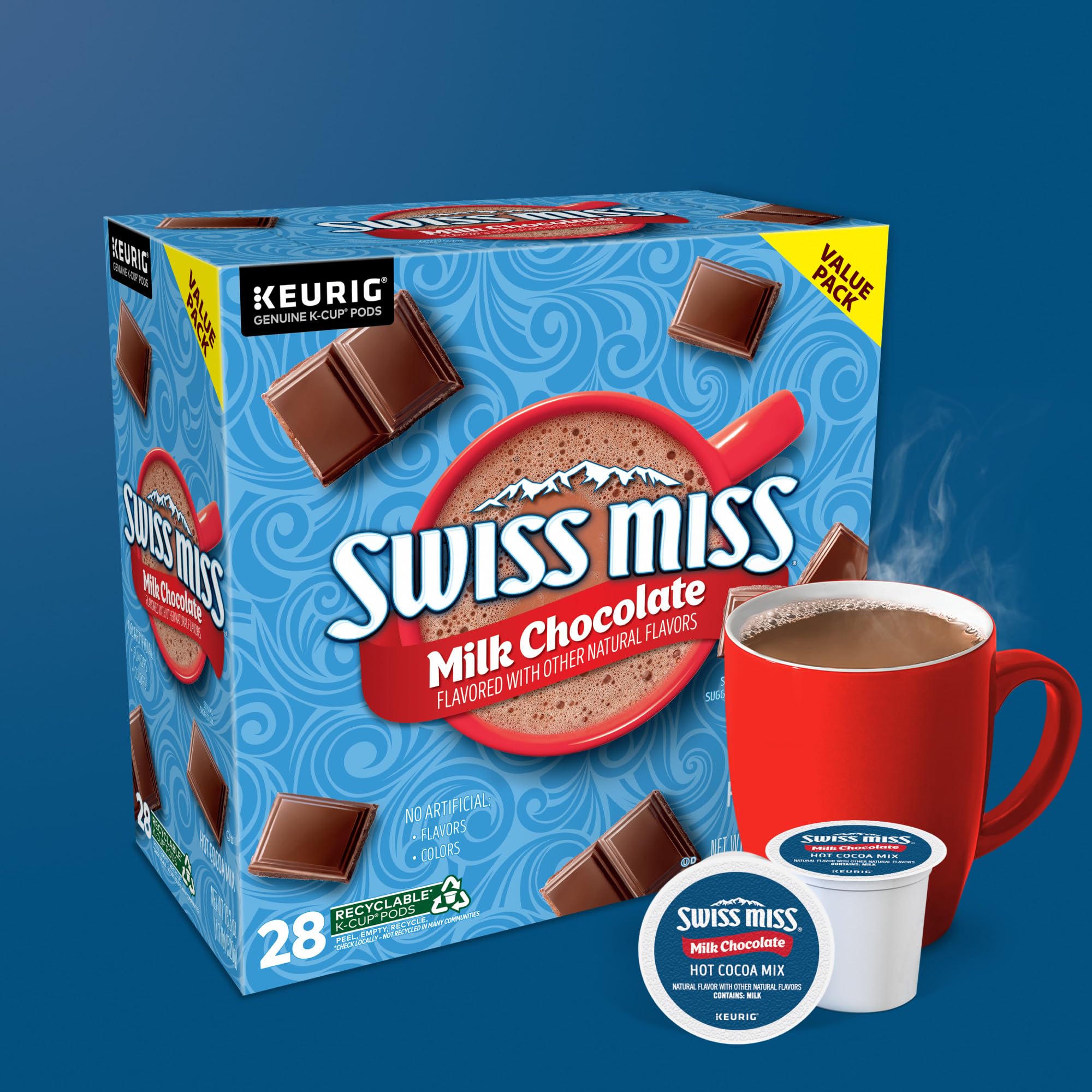 Swiss Miss hot cocoa served with marshmallows for shared cozy moments