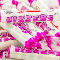 Swizzels pack front view showing colourful fizzers, ideal for sharing and parties