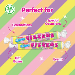 Swizzels roll held in hand to show size and portability for on-the-go snacking