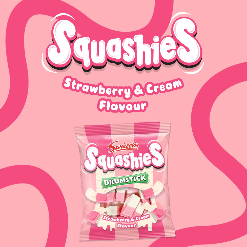 Swizzels open bag with pink and white pieces illustrating portion size and reseal convenience
