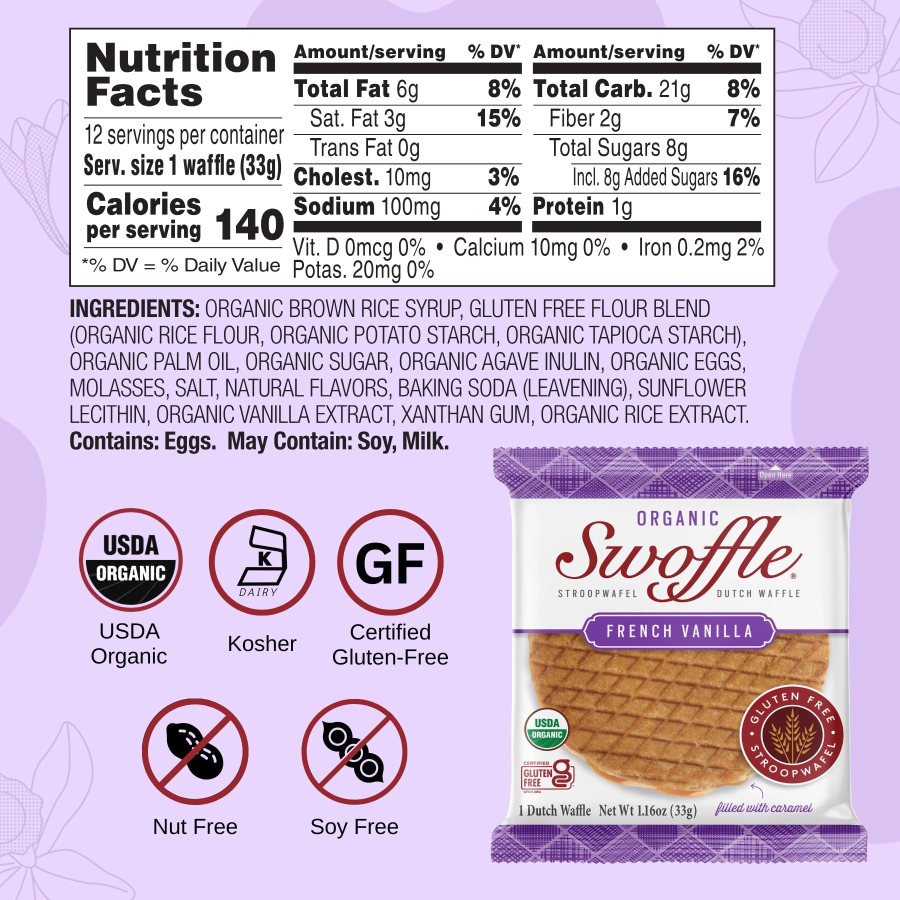 Swoffle close-up of thin waffle texture revealing crisp edges and gooey caramel center