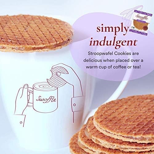 Swoffle warming on coffee cup rim to soften caramel and enhance aroma
