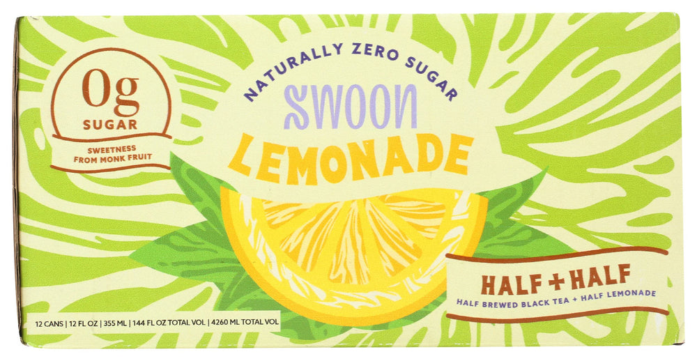 Swoon close-up of label detail highlighting flavor and zero sugar benefit