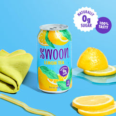 Swoon 12-pack neatly stacked showing variety and bulk convenience benefits stocking up