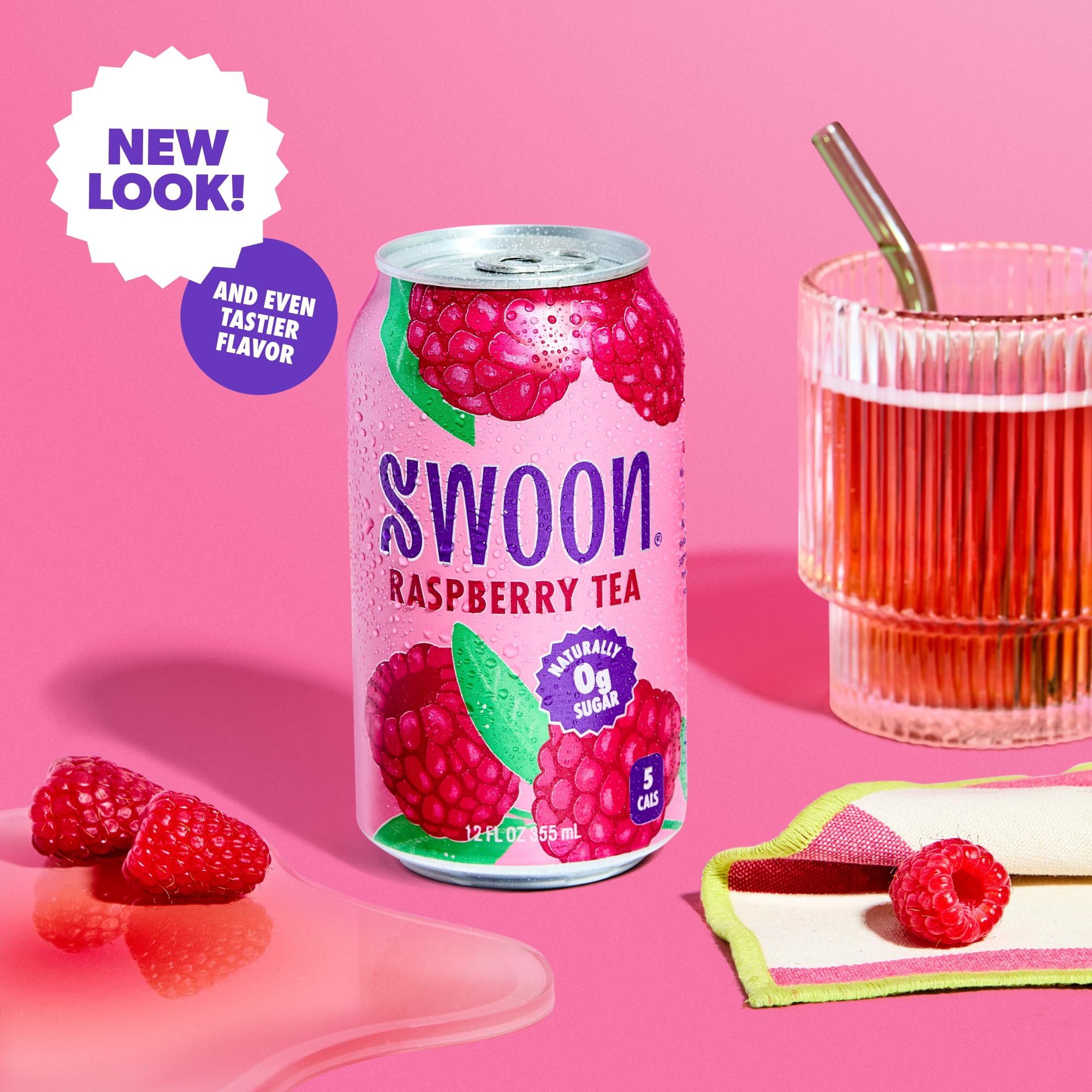 Swoon can on a sunny porch, ideal for low‑sugar outdoor refreshment