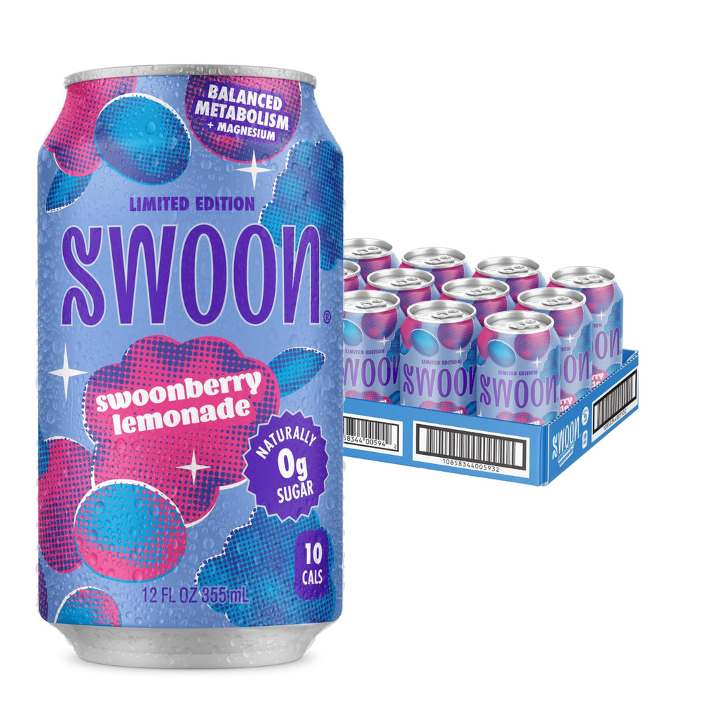 Swoon Swoonberry lemonade front packaging shows berry-lemon design and refreshing appeal