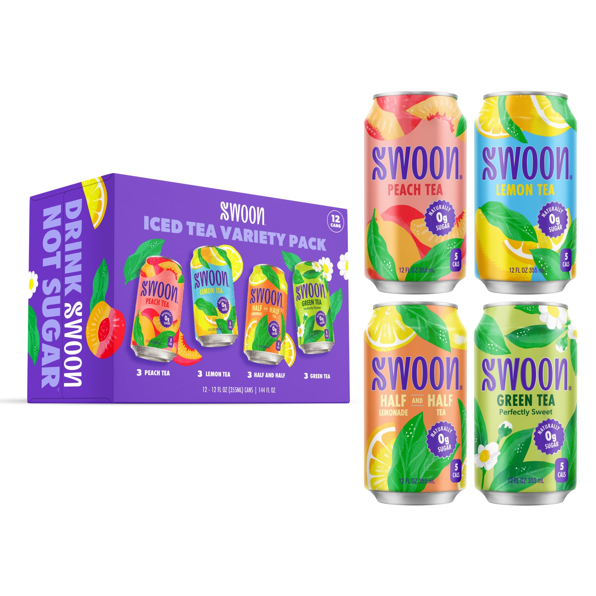 Swoon variety pack front packaging showing three flavors and keto benefit